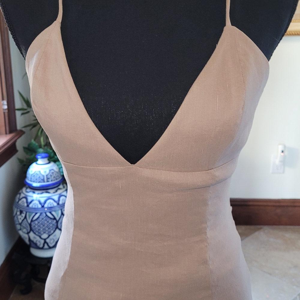 Zara Taupe Sleeveless Dress